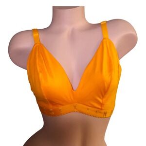 Savage X Fenty Orange Cotton Bralette 2X Plunge Logo Band NWT